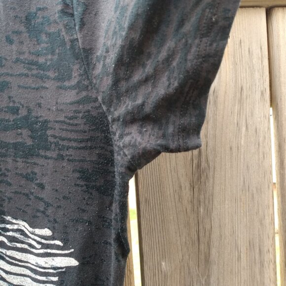 Vintage Roxy T-Shirt Y2K 2000s Sheer Burnout Graphic "I Want the Sun" V-Neck - Picture 7 of 11